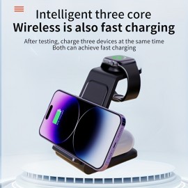 3 In 1 Multifunctional Wireless Charger, Charging Station Mobile Phone Holder For IPhone\iWatch\AirPods