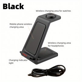 3 In 1 Multifunctional Wireless Charger, Charging Station Mobile Phone Holder For IPhone\iWatch\AirPods