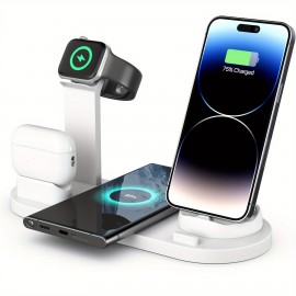 15W Fast Charging Station, Folding Wireless Charger Stand For Samsung For IPhone 14,13,12,11/Pro/Max/Mini/Plus, X, XR, XS/Max, SE, 8/Plus, For Apple Watch 1-8, Airpods 3/2/Pro