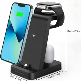 New Charger Station For IPhone Multiple Devices - 3 In 1 Fast Wireless Charging Stand For Apple Watch Series 7 6 SE 5 4 3 2 & Airpods IPhone 14 13 12 11 Pro X Max XS XR 8 7 Plus 6s 6 With 6.6FT Type-C Charging Cable