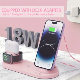 15W 10 In 1  Wireless Charger Stand For IPhone 13 12 11 XS XR Fast Charging Dock Station For Airpods Pro, IWatch 7