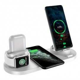 15W 10 In 1  Wireless Charger Stand For IPhone 13 12 11 XS XR Fast Charging Dock Station For Airpods Pro, IWatch 7