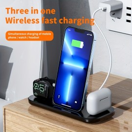 3 In 1 Wireless Charger Stand For IPhone 14 13 12 11 X XR 8 For IWatch Fast Charging Dock Station For Airpods Pro For IWatch 8 7