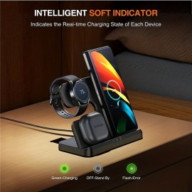 3 In 1 Wireless Charger Stand For Samsung S22 S21 S20 S10 Ultra Note Galaxy Watch 5 4 Active Buds 15W Fast Charging Dock Station
