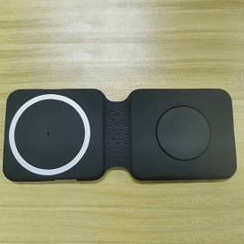 2-in-1 Wireless Charger. Magnetic Suction Folding Mobile Phone Holder, Suitable For IPhone Desktop Fast Charging.