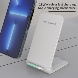 15W Wireless Charger Stand Pad For IPhone 14 13 12 11 Pro X 8 Samsung Xiaomi Phone Chargers Induction Fast Charging Dock Station