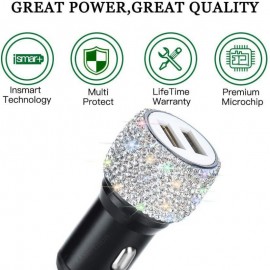 Dual-USB Car Charger Bling USB Fast Charging Phone Adapter In Car For IPhone Xiaomi Samsung 5V 2.1A Dual Port Car Charger