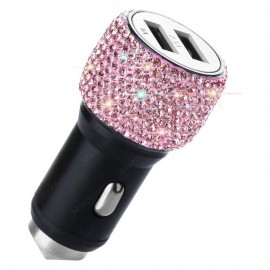 Dual-USB Car Charger Bling USB Fast Charging Phone Adapter In Car For IPhone Xiaomi Samsung 5V 2.1A Dual Port Car Charger