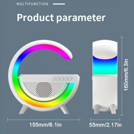 New Wireless  Speakers With Wireless Fast Charging, Rhythm RGB Light, Bar Smart Light, Sunrise Alarm Clock, Wake Up Light For Bedrooms, Dimmable Table Lamp