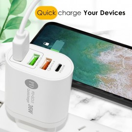 36W  Fast Charging Adaptor With 3USB + PD20w Interfaces Fast Charging  Adaptor Gift For Birthday/Easter/President's Day