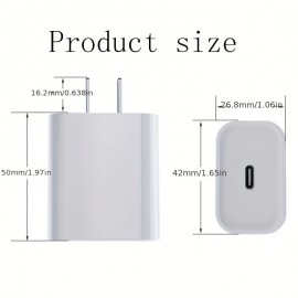 For Iphone Fast Charging 20w Mobile Phone Power Adapter Wall Quick Plug Quick Charge Distribution Data Cable For Apple Iphone PD20W Quick Charge Head With 39.37inch/3.3ft Cable