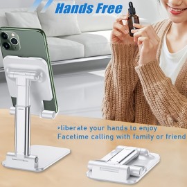 1pc Cell Phone Stand, Angle Height Adjustable Cell Phone Holder With Silicon Pad For Desk Fully Forldable Mobile Phone Holder Compatible With All Mobile Phones