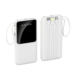 20000mAh & 10000mAh Portable Battery Charger - Type C Power Bank With LED Display, Compatible With IPhone & Samsung Smart Devices - White