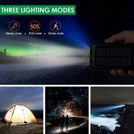 Solar Charging Bank, Strong Lighting At Night, Suitable For Charging All Models Of Mobile Phones, Easy To Carry, Suitable For Camping, Mountain Climbing And Other Night Appearance