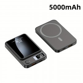 5000/10000mAh Magnetic Absorption Wireless Charging Bank 22.5W/PD20W Suitable For Iphone 15pro/14max/13/12 Android Phones (USB/Type-C) Portable Charger With LED Power Display For Outdoor Travel Emergency Backup Mobile Power Bank