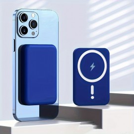 New Magnetic Wireless Charging Powerbank, 5000mAh; 5W, Suitable With Magnetic Wireless Charging Function Mobile Phone.