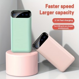 10000mah Portable Power Bank - 5V 2.1A Mini Battery Charger - Fast Charging for External Batteries (2xUSB, Type C & Micro)