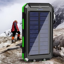 20000MAH Portable Solar Power Bank: 2 USB Charging Ports, Strong LED Light & Outdoor Emergency Use - Perfect Gift For Birthdays, Valentines, Easter & More!