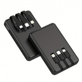 Portable Mobile Phone Charger, Built-in Cable Mini Mobile Power Supply, Slim And Lightweight USB Battery Pack External Mobile Phone Charger, For Samsung, For IPhone, For IPad, Etc.