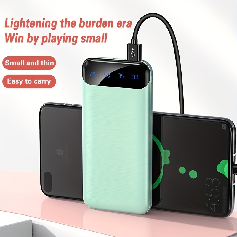 10000mah portable power bank 5v 2 1a mini battery charger fast charging for external batteries 2xusb type c micro details 3