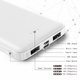 10000mAh Portable Powerbank - 2 USB Outputs, LED Display, Fast Charging For IPhones, Samsungs, LGs & More!